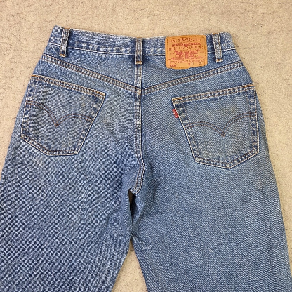Vintage 90s Levis 550 Jeans Mens 31x30 Blue Relaxed Fit Paper Tag Grunge Baggy - Picture 5 of 11